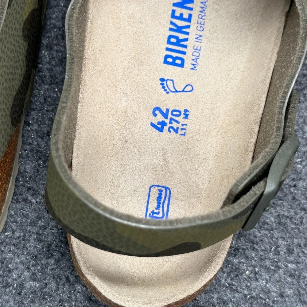Birkenstock Milano Sandals‎ Men's 9 Desert Soil Camouflage Green Soft Footbed